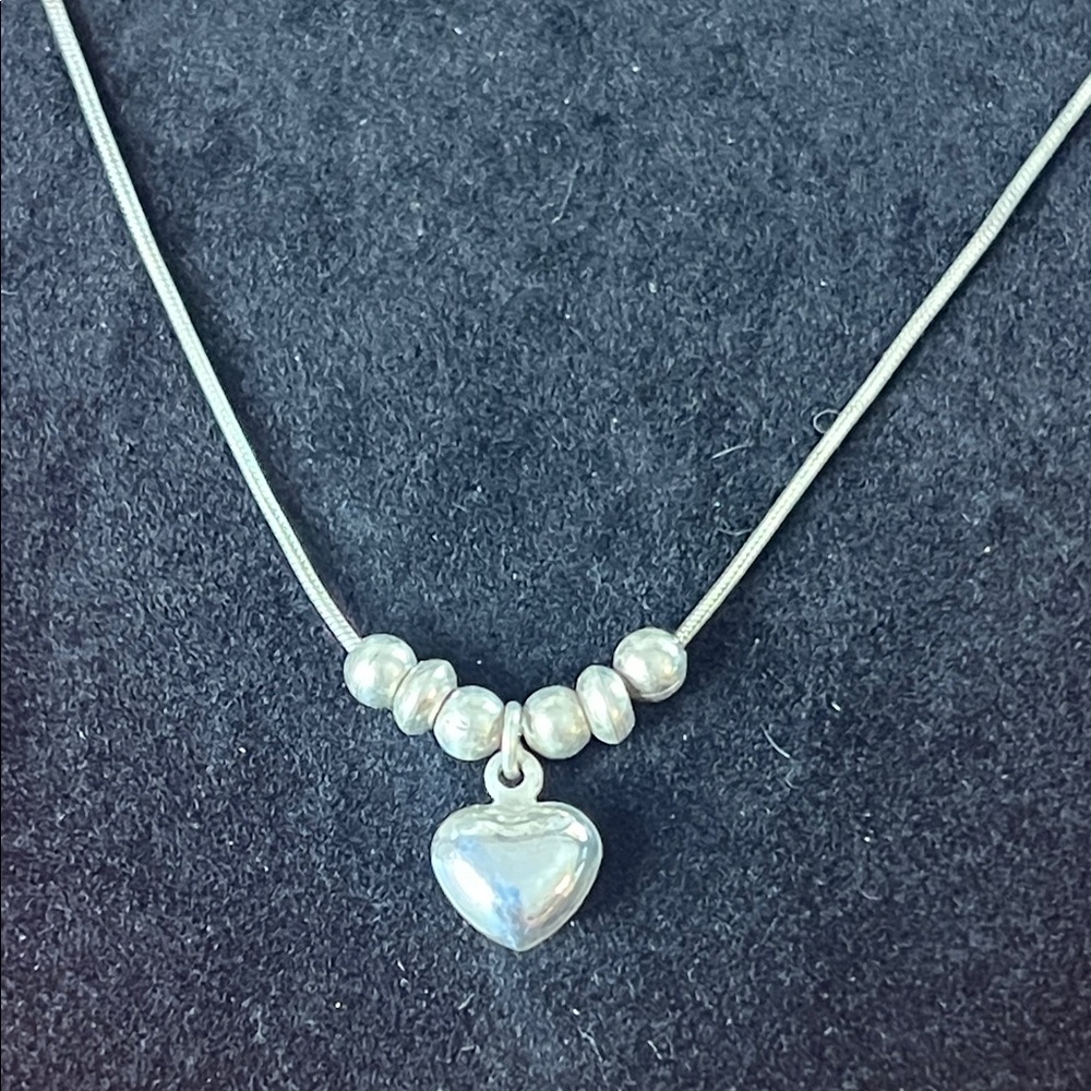 925 STERLING SIPALDA VINTAGE HEART AND BEAD NECKLACE